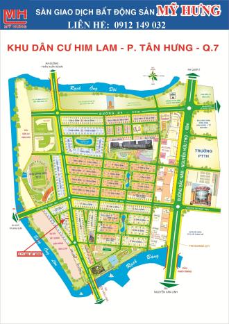 Bán đất Him Lam Kênh Tẻ biệt thự 7,5x20m