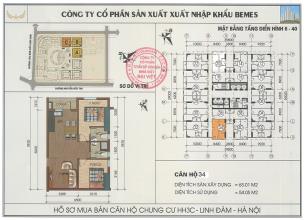 Cắt lỗ sâu căn 2PN chung cư Hh3C Linh Đàm chênh thấp