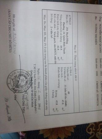 Bán nhà mặt tiền đường lớn bạch đằng quận bình thạnh 