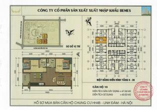 Bán gấp căn hộ 65 m2 chung cư HH4 linh đàm giá cực rẻ!