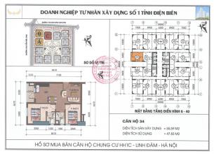 Suất ngoại giao căn1834 HH1 tòa C chung cu linh đàm-chênh 45