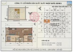 Bán căn 2 PN 2026 chung cư HH3C Linh Đàm chênh 25 triệu 