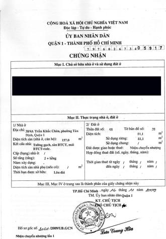 Nhà đẹp Hẻm 9 mét q1 có gara xe hơi cần bán