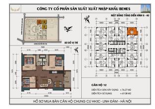 Bán căn góc 2912 chung cư hh3 tòa C Linh Đàm 