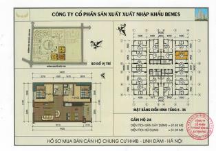 Bán căn hộ 57 m2 chung cư hh4b linh đàm giá rẻ!