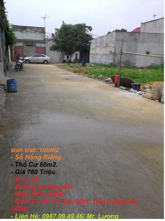 Bán Đất Phường Đông Hòa, Dĩ An, Bình Dương 100m2 Giá 760tr