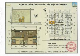 Cần bán gấp căn hộ 2 ngủ 65m2 chung cư HH4C Linh Đàm