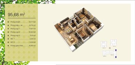 Bán căn đầu hồi CC Home City tòa V3 căn 09 - dt 95,68m