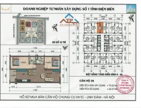 BÁN GẤP CĂN HỘ 70.32 M2 CHUNG CƯ HH1C LINH ĐÀM 3228 GIÁ CỰC 