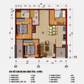 Bán căn hộ chung cư 283 Khương Trung, diên tích 71 m2, 89 m2
