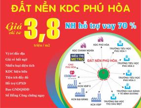 Đất nền 3,8 triệu/m2 KDC Phú Hòa, TP. Thủ Dầu Một, BìnhDương
