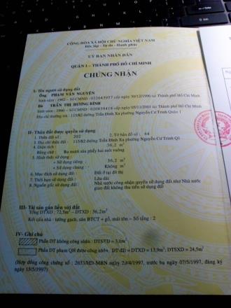 Cần bán nhà quận 1 vị trí đẹp, thuận tiện và hợp lý 