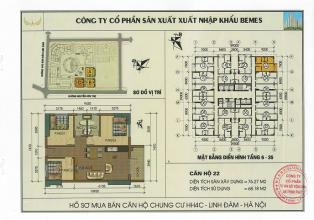 Bán căn hộ 3 phòng ngủ chung cư hh4C Linh Đàm