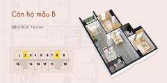 Bán căn số 8, S= 74m2 chung cư C37 Bộ công an
